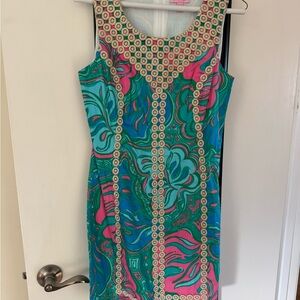 Lilly Pulitzer Pink and Green Sleeveless Dress